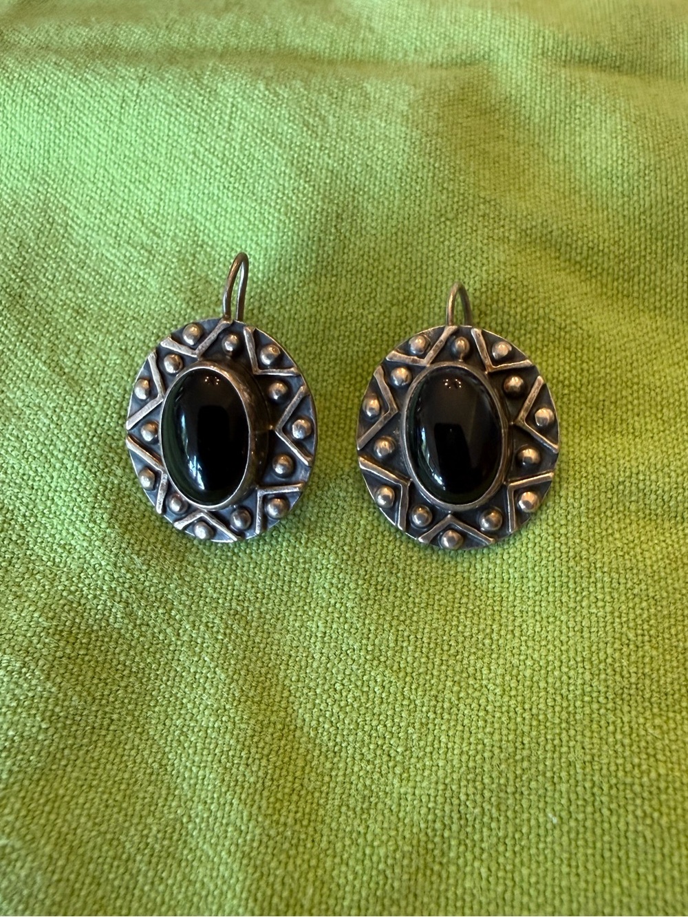 Sterling Silver Black Onyx Drop Earrings